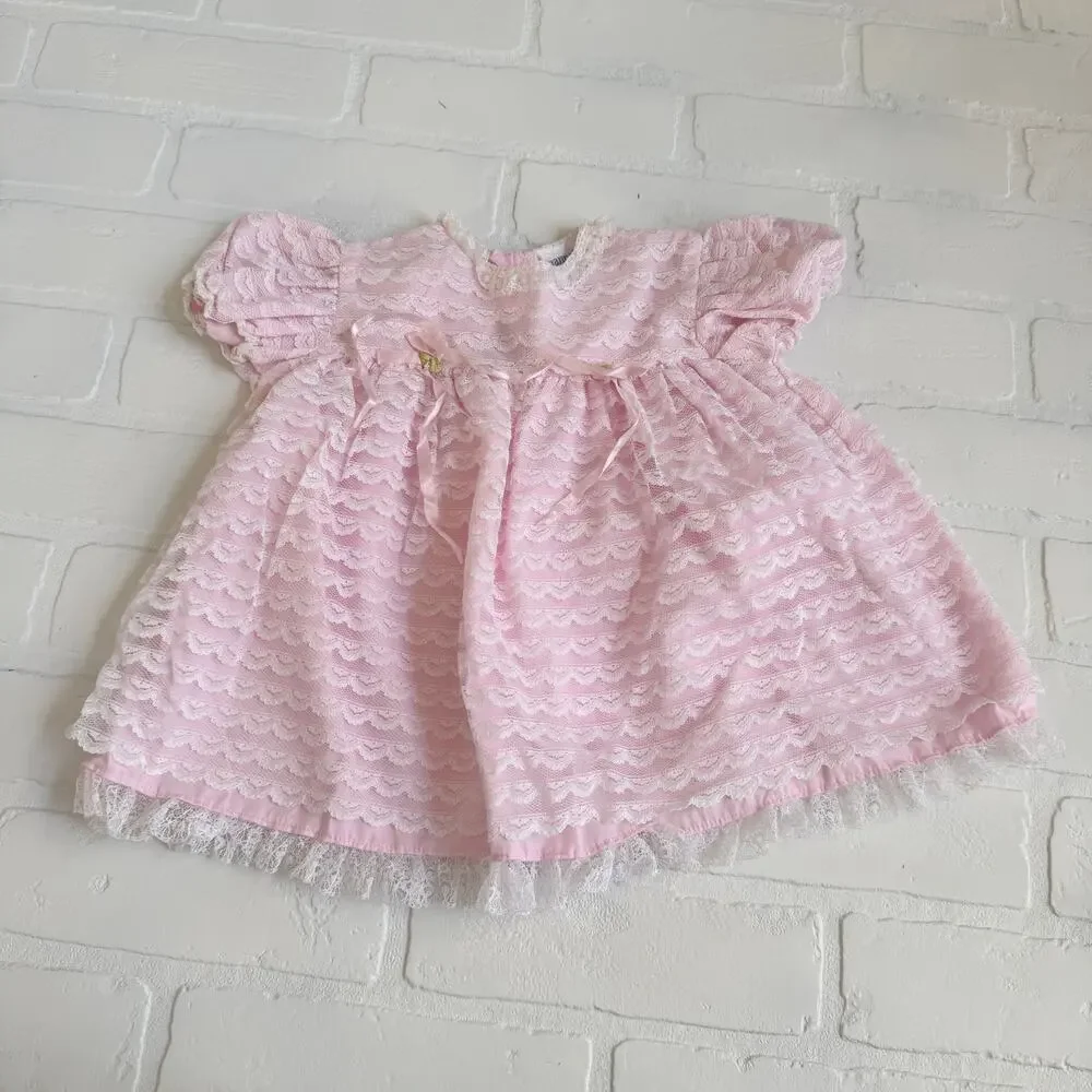 Adorable Vintage Baby Girl Clothes or Doll Pastel Dress Romper Set of 5